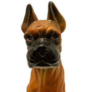 Vintage Large Porcelain Boxer Dog Figurine
